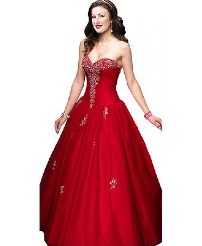 Demurely designed ball gown