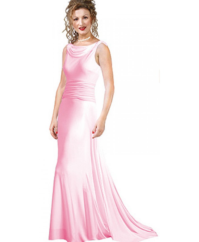 Satin Cowl Neck Embellished Back Gown