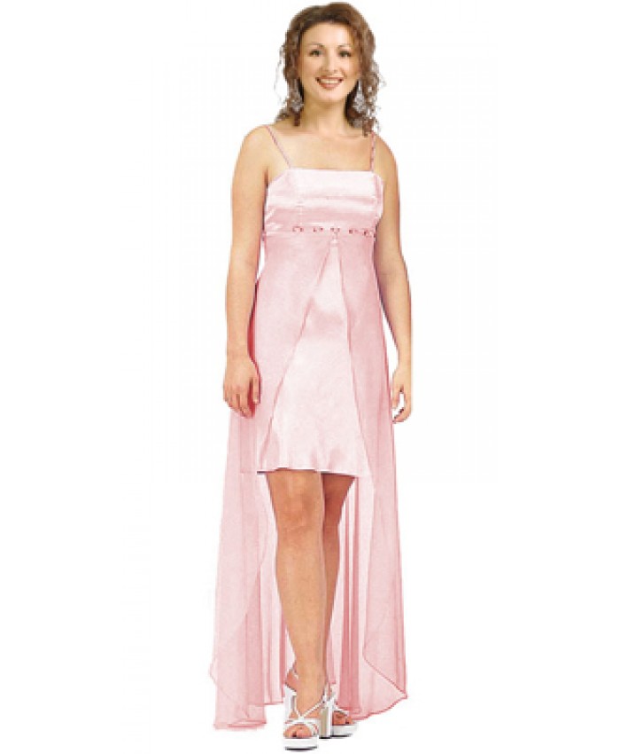 Satin Gown With Soft Net Overlay