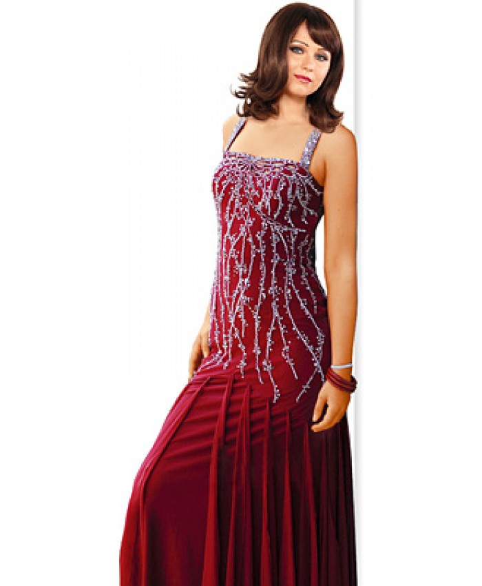 Rattling beaded prom gown
