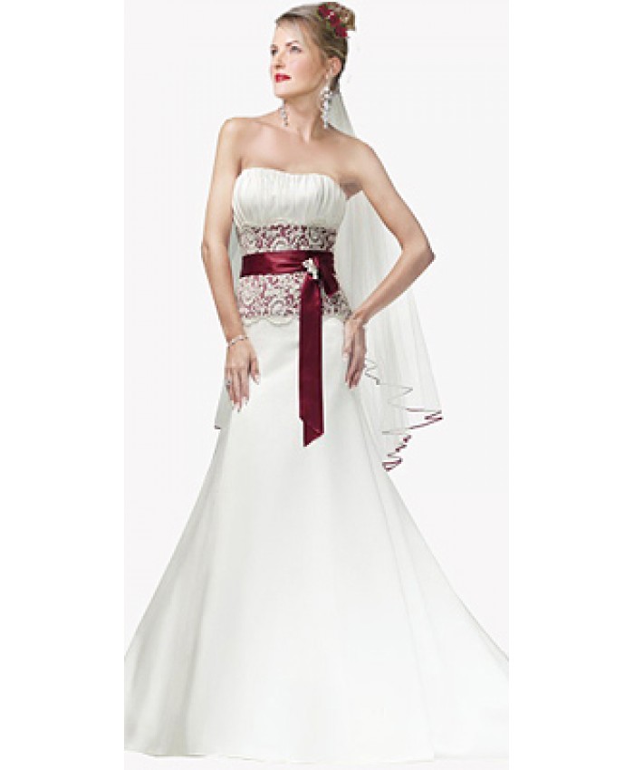 Slim A-Line Satin Bridal Wear