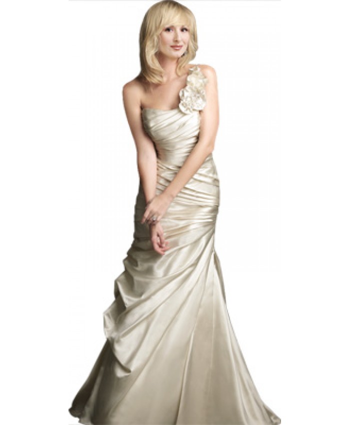 Dramatic One shoulder Bridal Gown