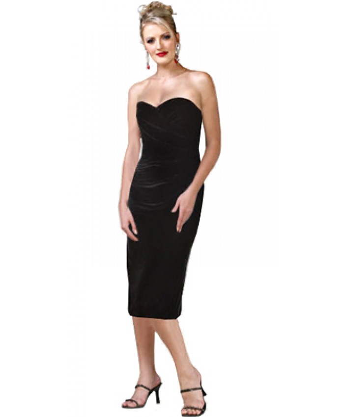 Timeless Shoulder Black Velvet Cocktail Dress