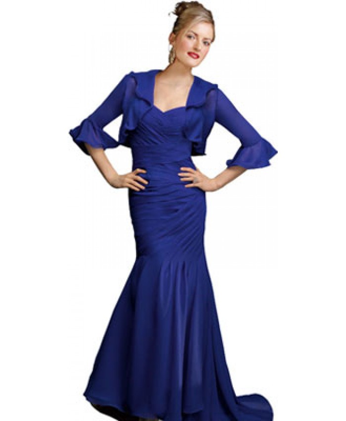 Beautifully Designed Long Bolero Evening Gown