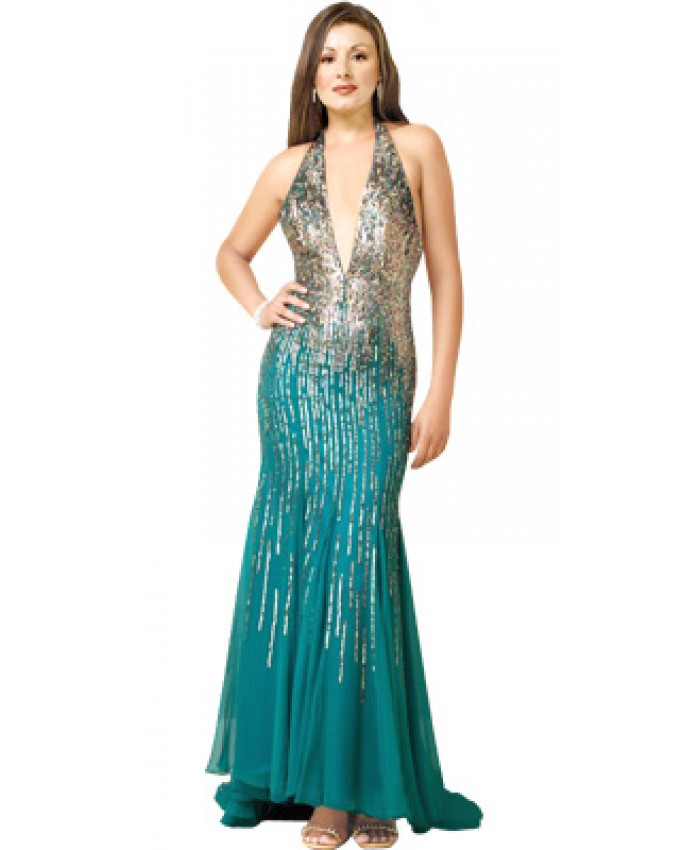 Deep Plunging Neckline Easter Gown