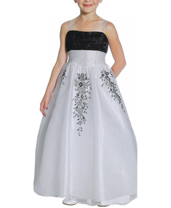 Beautiful embroidered flower girl gown