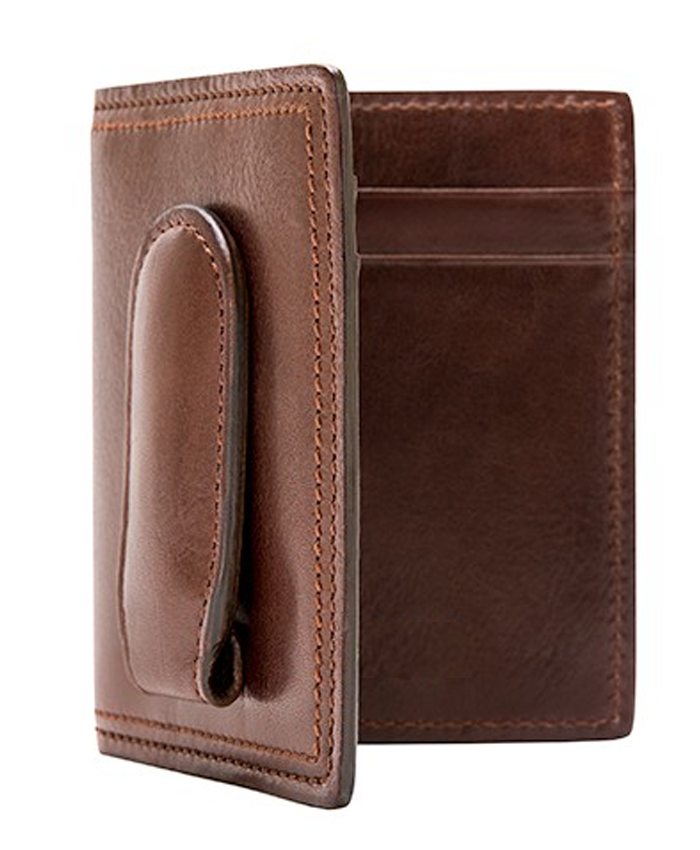 Front pocket wallet with magnetic clip