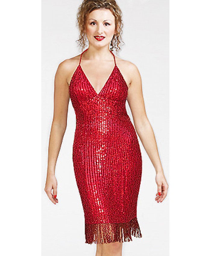 Flirty Short Sequined Evening Dress