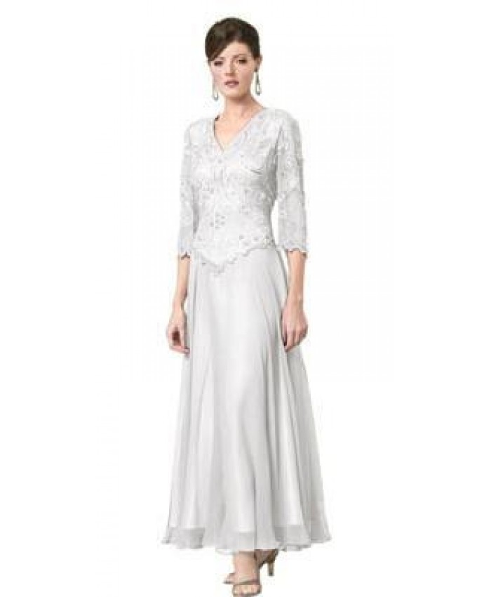 Basque waisted mother of the bride dress
