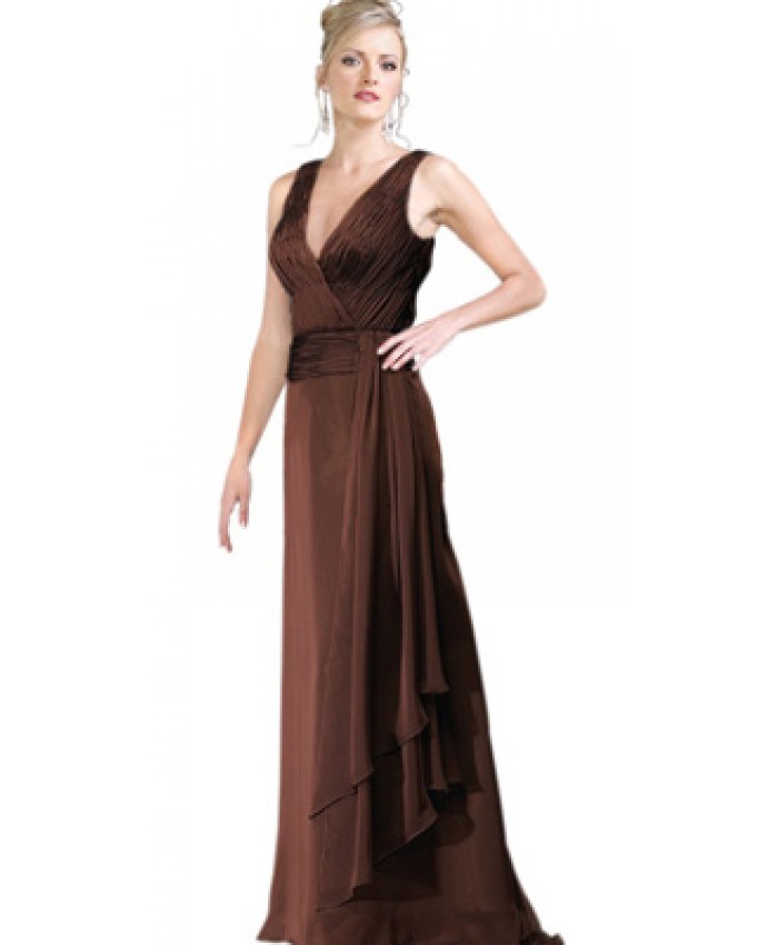 Ruched A-line mother of the bride dress