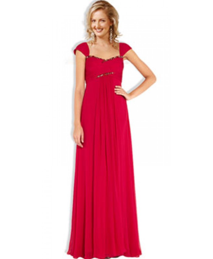 Cap Sleeve Floor Length
