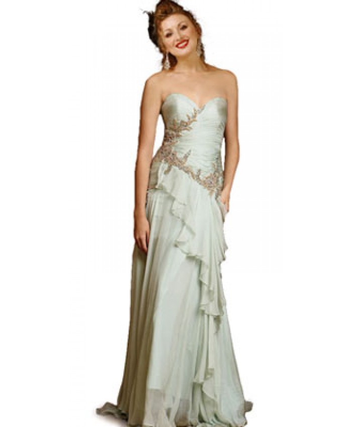 Sizzling Ruffled Long Prom Gown