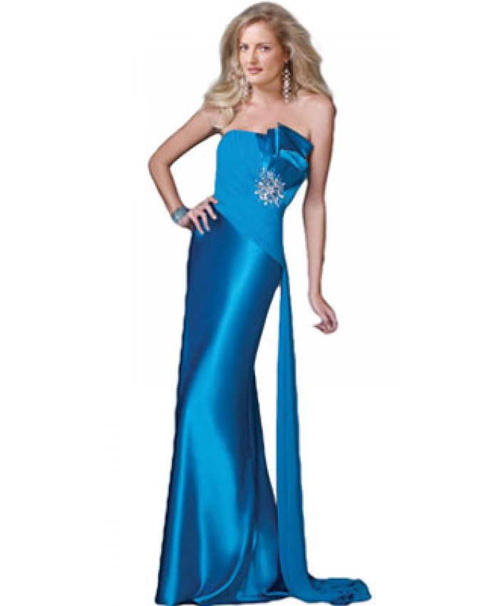 Silk Marine Prom Dress