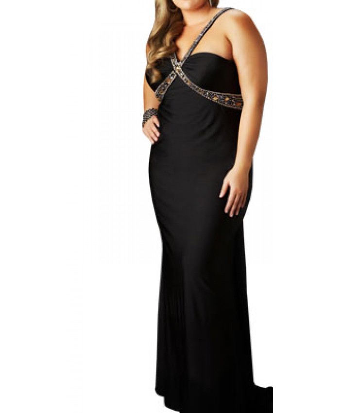 Glamorous Glittering Cross Strapped Gown