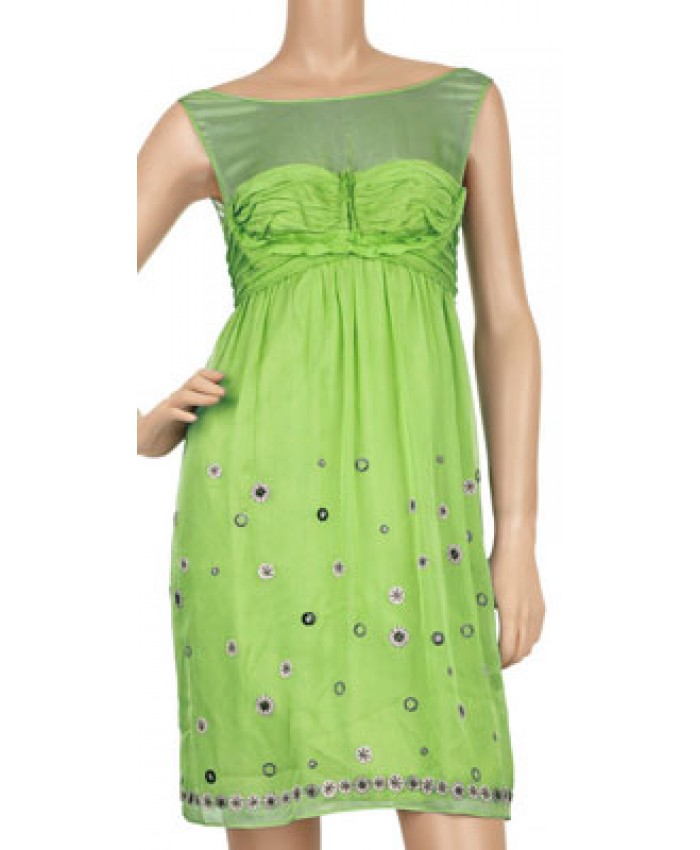 Sexy Sleeveless Bright Green Casual Dress