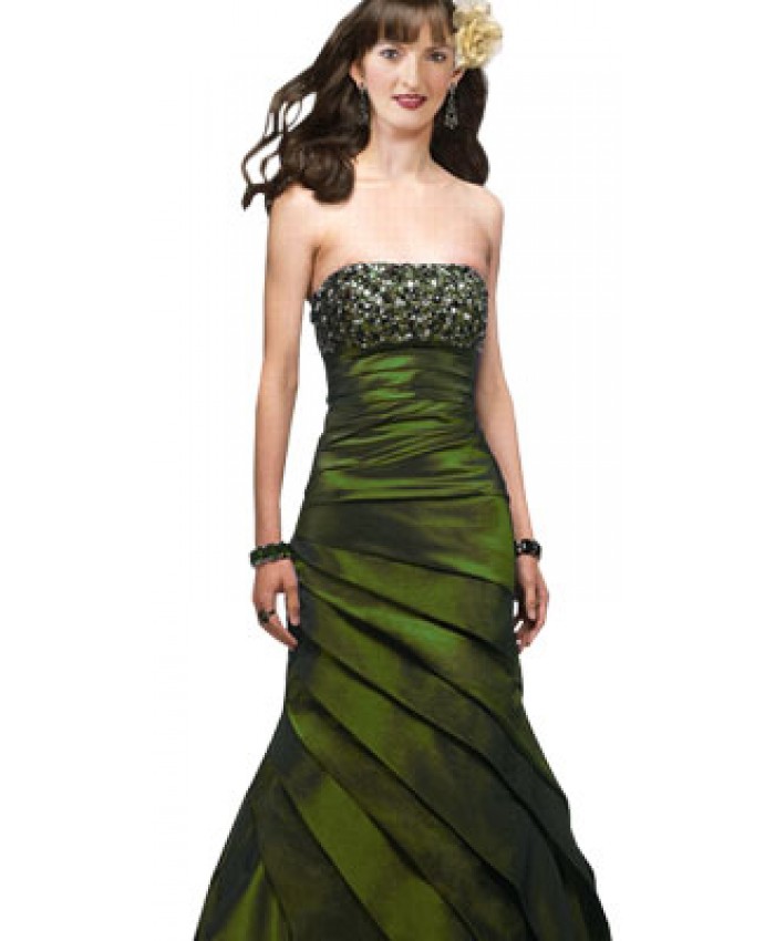 Adorable Green Shimmering Gown
