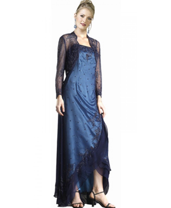 Ruffled hemline two-piece dress