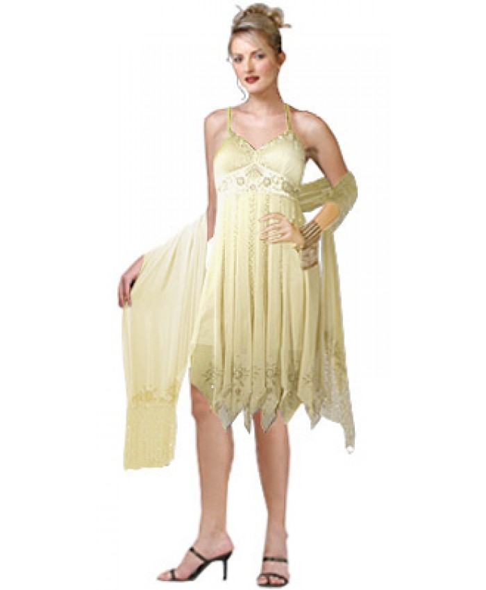 Dazzling Empire Embellished Multipanel Evening Dress