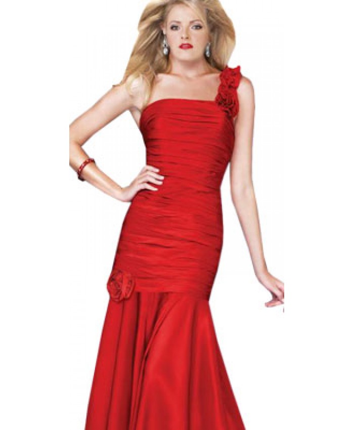 Single Strapped Ruched Mermaid Cut Gown