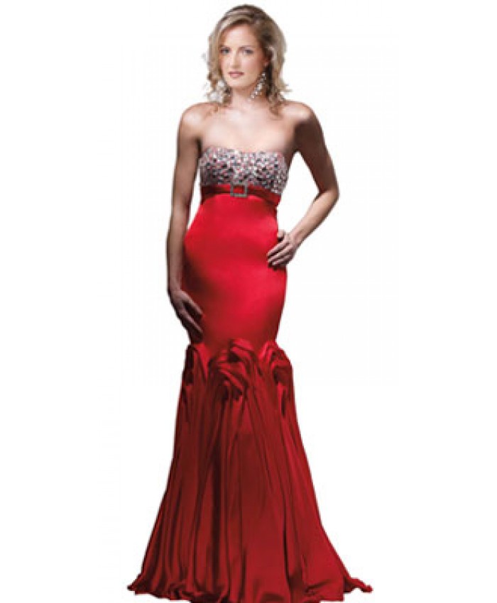 Ravishing Beaded Red Winter Gown